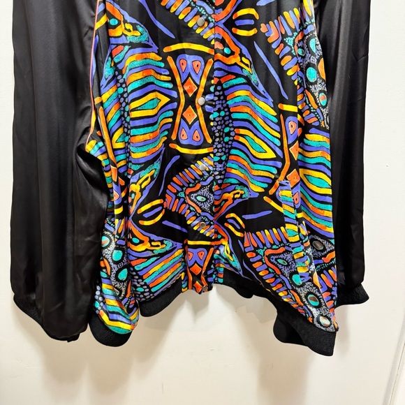Melissa McCarthy Seven7 Reversible Colorful Abstract Bomber Jacket  Size 4x - Picture 9 of 14